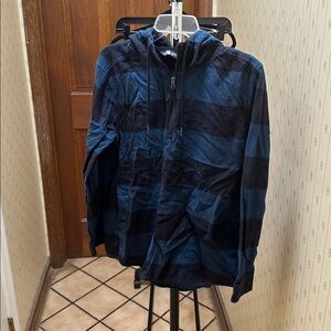 The North Face Blue and Black Checkered Jacket
